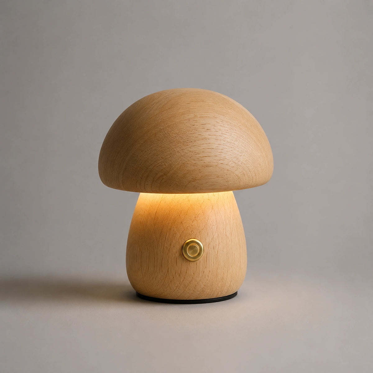 Veilleuse Champignon en Bois Rechargeable – Lampe de Chevet LED Tactile avec Intensité Réglable