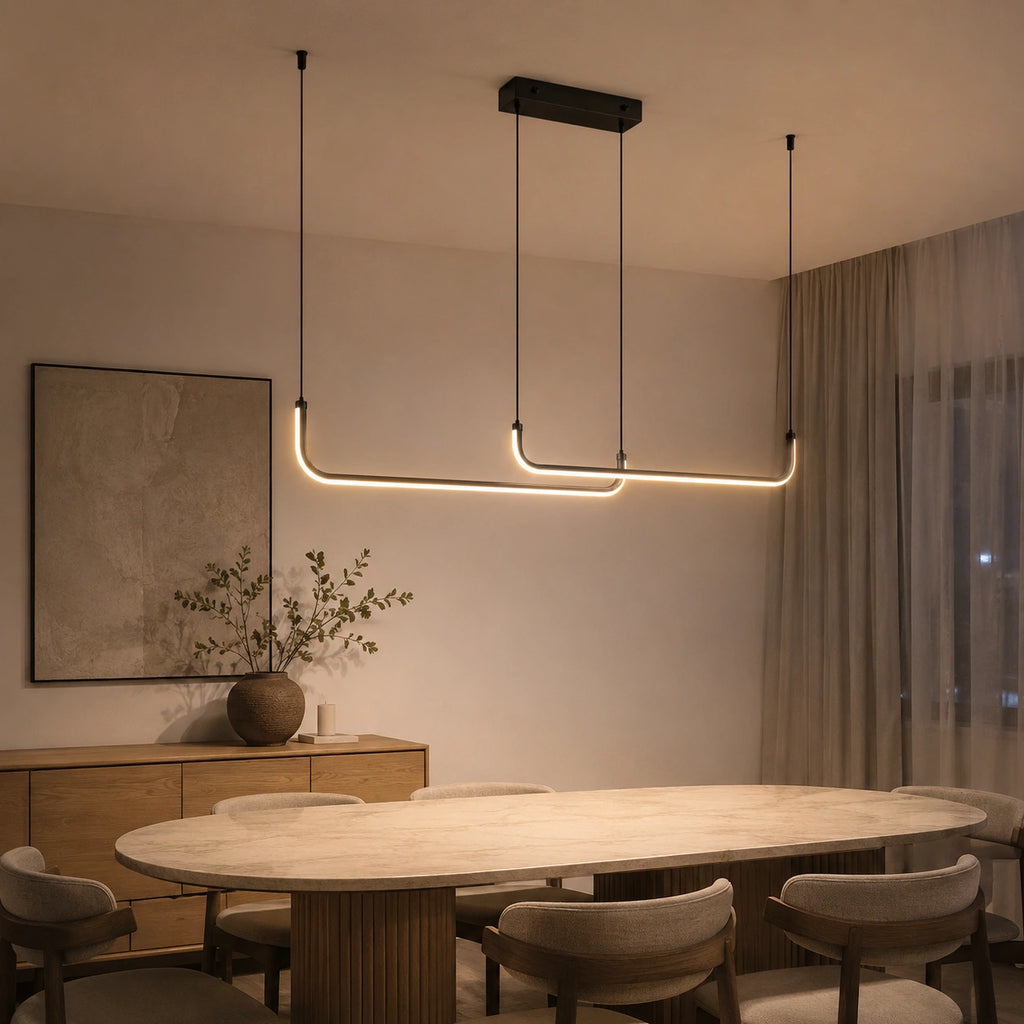 Suspension LED Moderne Noir | Lustre Design Salle à Manger