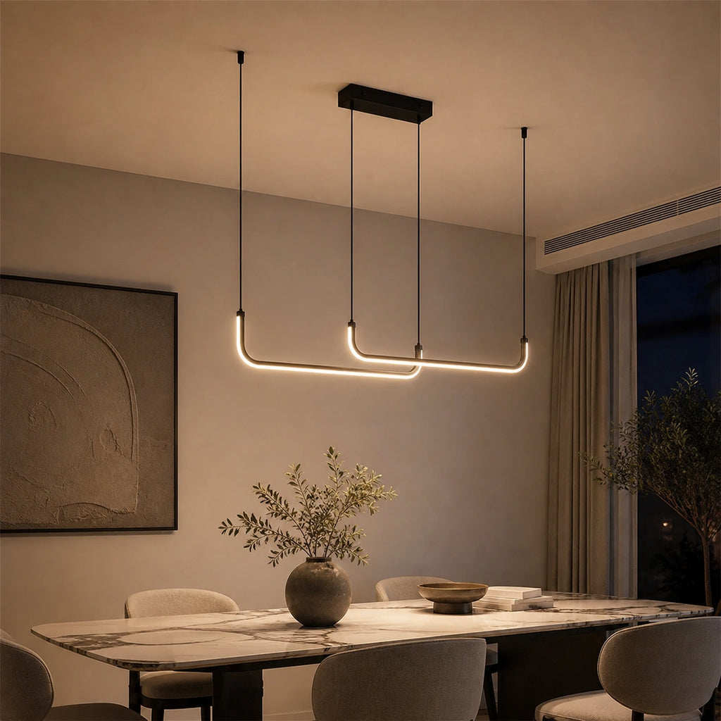 Suspension LED Moderne Noir | Lustre Design Salle à Manger