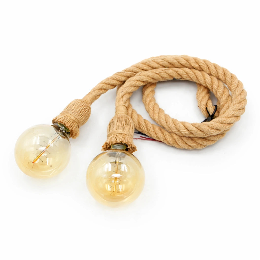 Lustre Corde Tressée Vintage | Suspension Bohème Industrielle