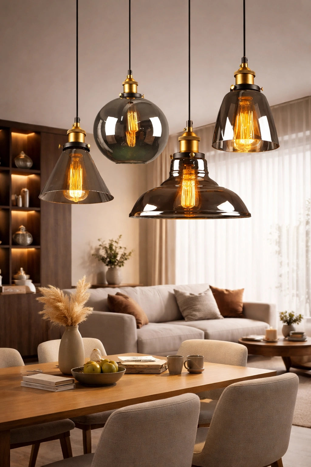 Lustre de salon en verre | Oréo