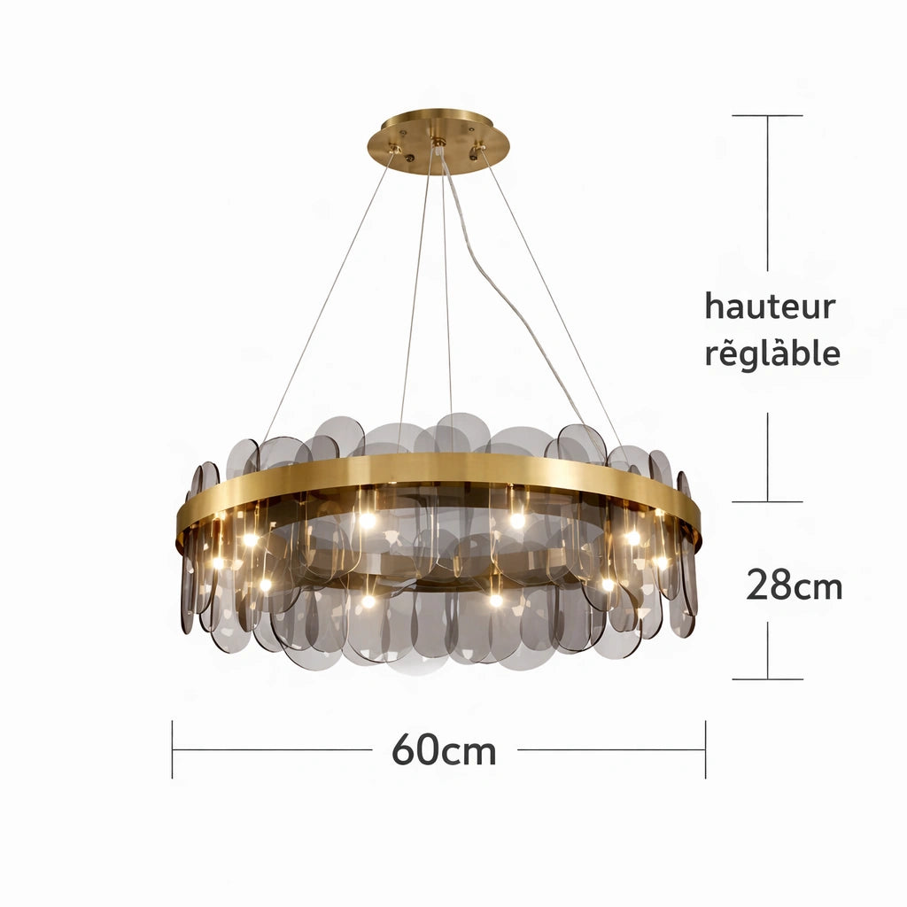 Lustre de salon en verre | Isalys