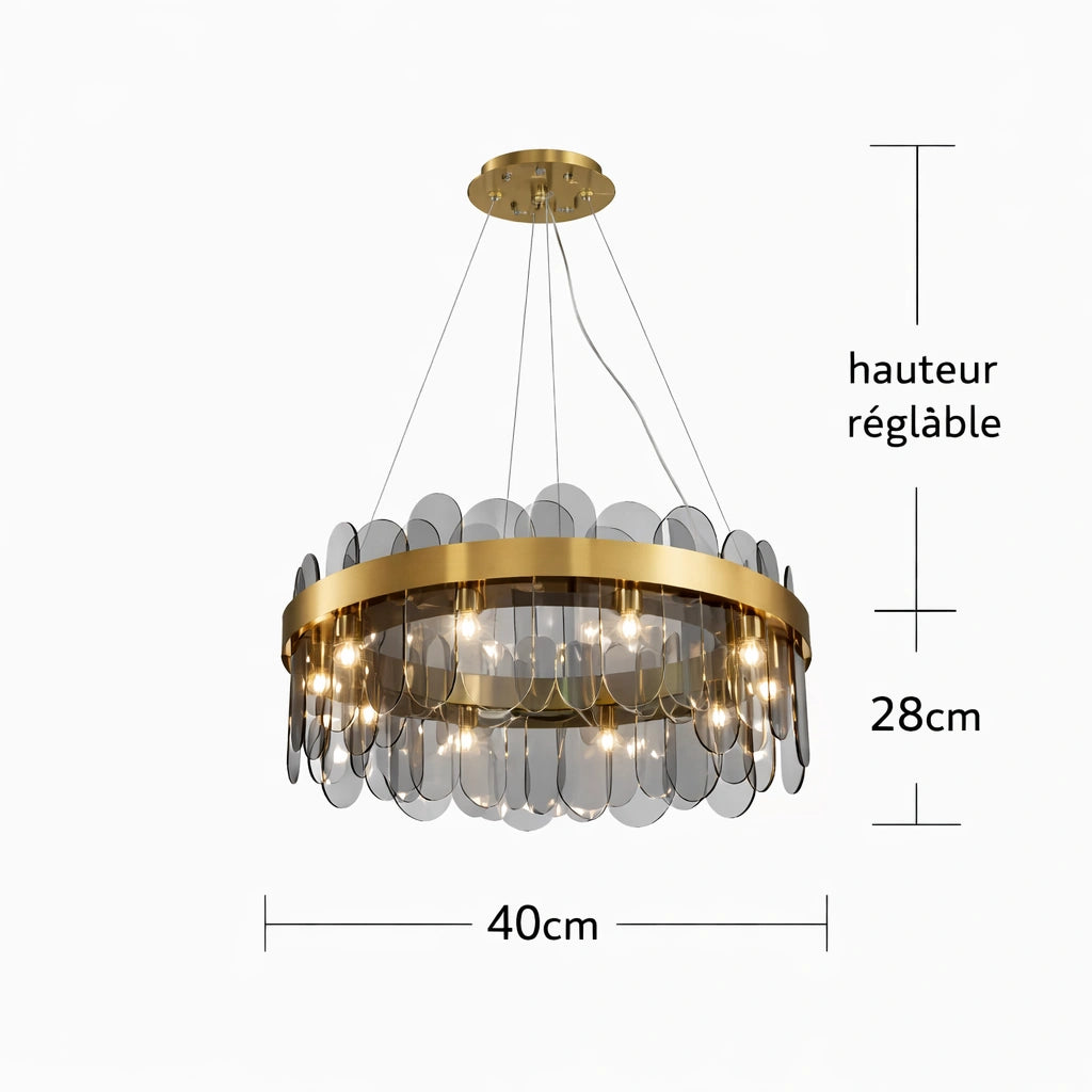 Lustre de salon en verre | Isalys
