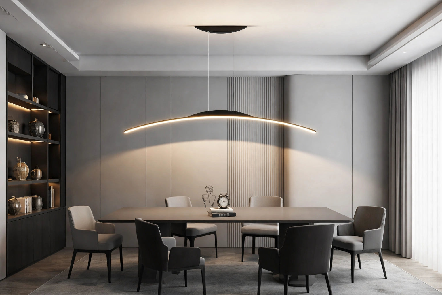 Lustre LED moderne noir –  design vague