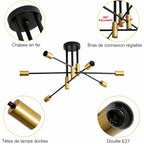 Lustre salon | Industrielle 6 Lumières Moderne