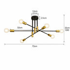 Lustre salon | Industrielle 6 Lumières Moderne