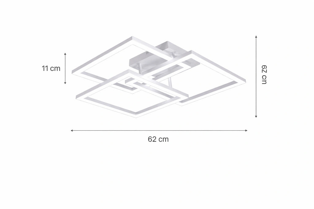 Plafonnier LED | Carré Moderne Dimmable avec Télécommande