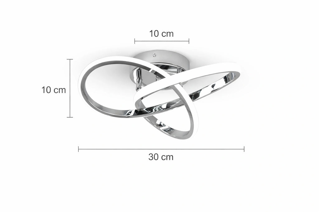 Plafonnier LED | Trèfle Argent Élégant