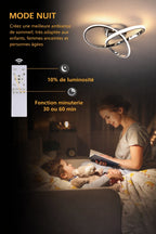 Plafonnier LED | Trèfle Argent Élégant