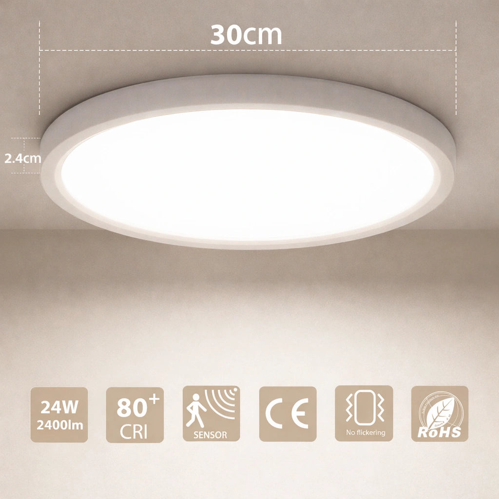 Plafonnier LED | Rond Détecteur de Mouvement Intelligent