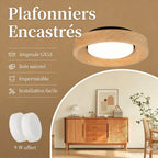 Plafonnier LED | Spot Encastré Bois GX53 Cuisine Chambre Moderne