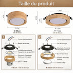 Plafonnier LED | Spot Encastré Bois GX53 Cuisine Chambre Moderne