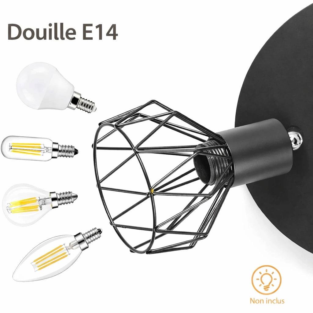 Plafonnier LED | Spots Orientables Noir 3 à 6 Lumières Moderne