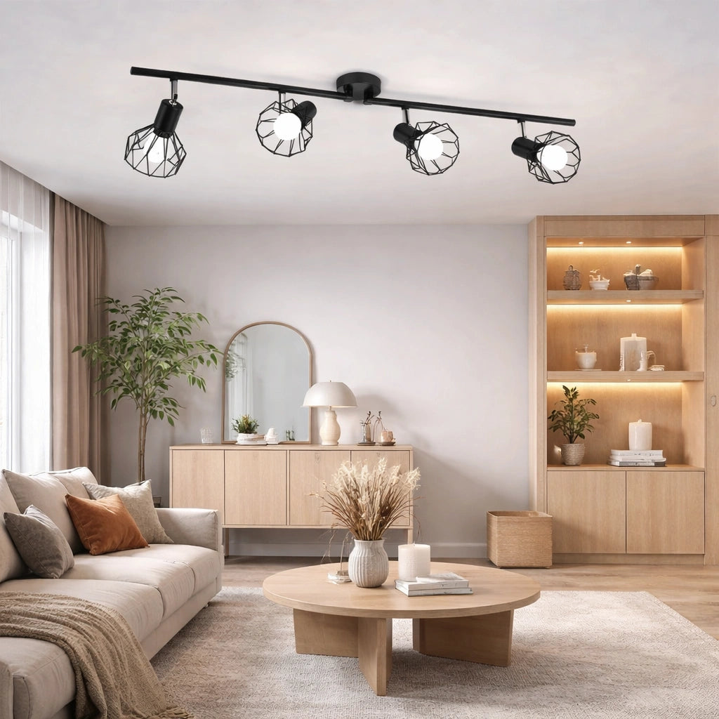 Plafonnier LED | Spots Orientables Noir 3 à 6 Lumières Moderne