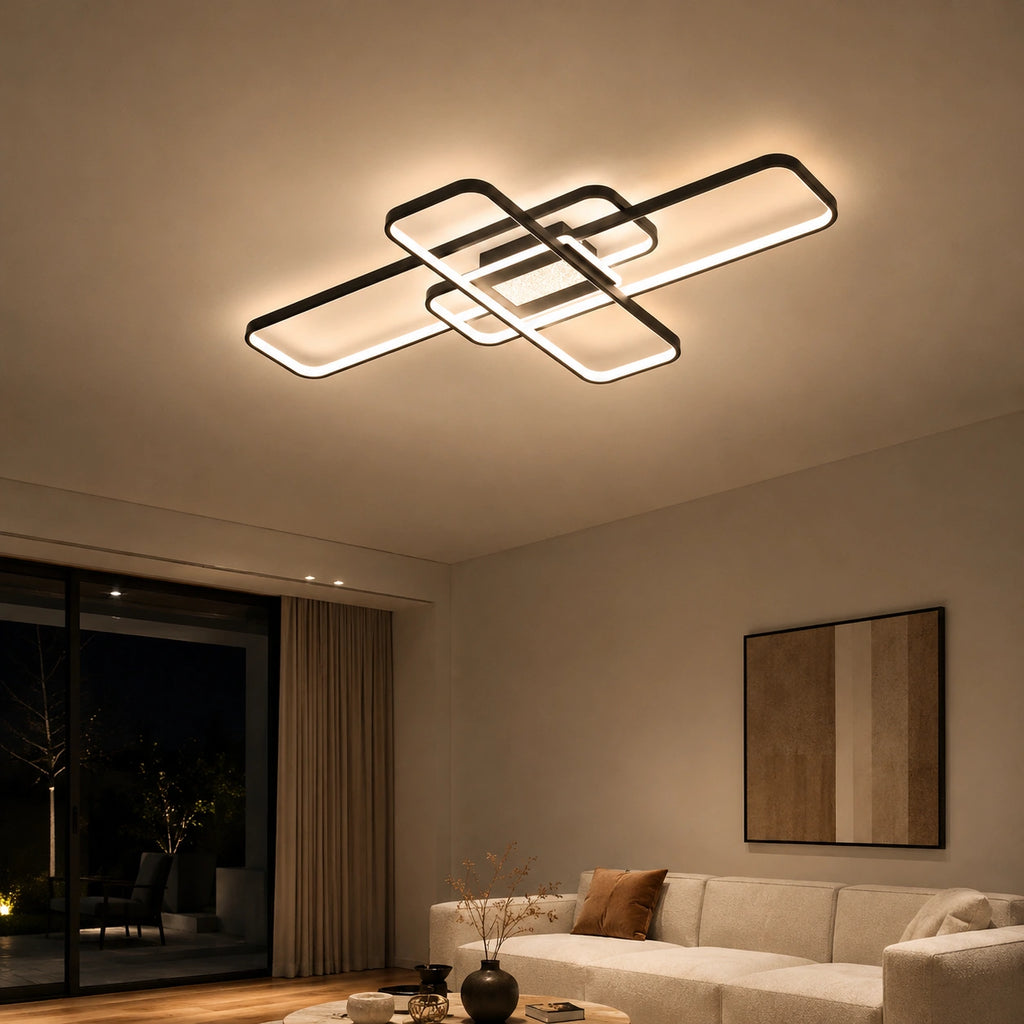 Plafonnier LED Moderne Carré en Aluminium | Intensité Variable