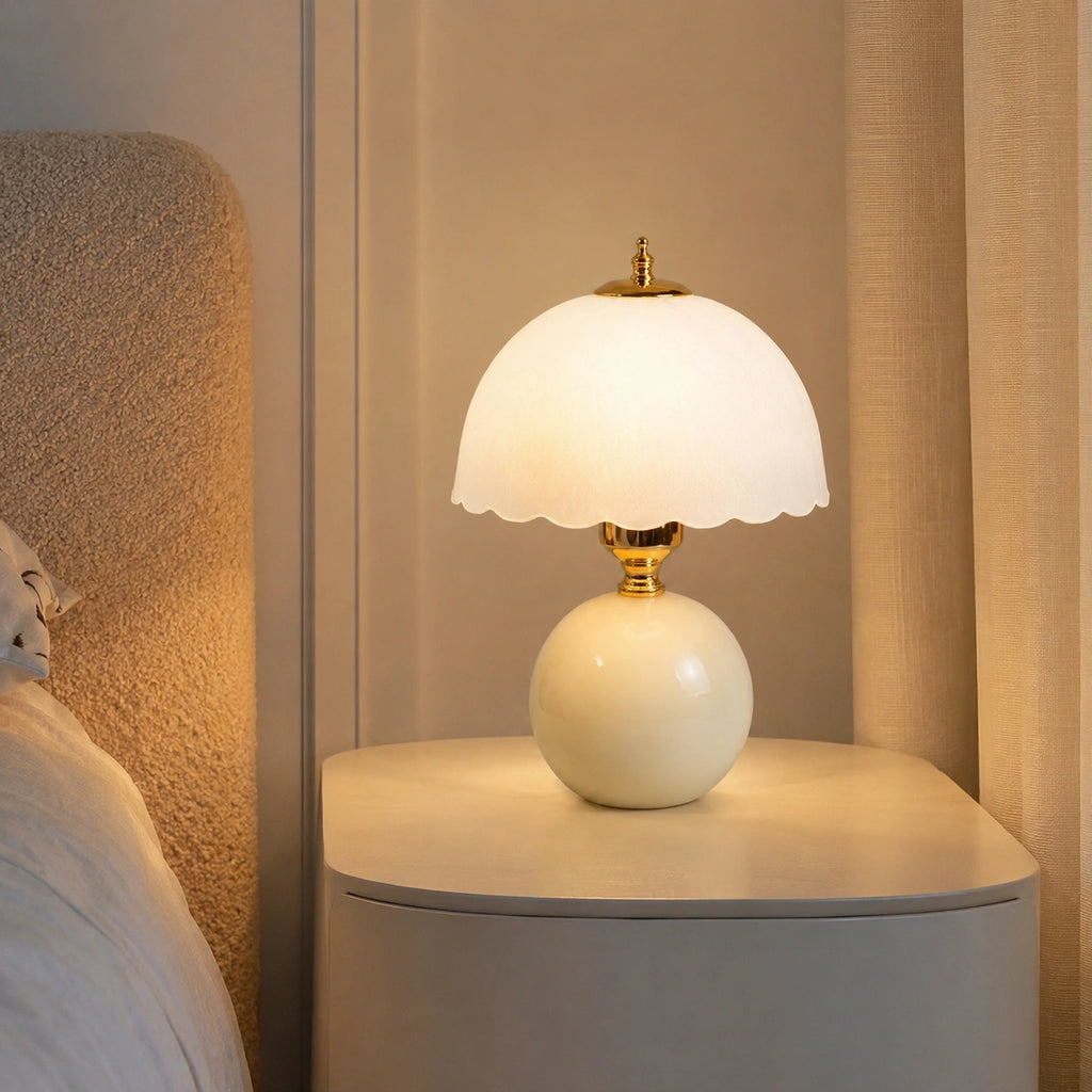 Lampe de Chevet Fleur en Céramique – Éclairage LED Décoratif