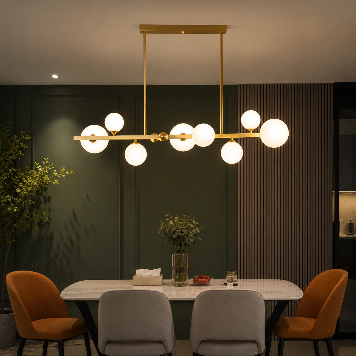 Suspension Moderne Noir Mat et Verre Opalin Haut de Gamme