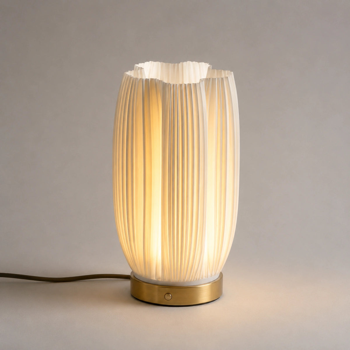 Lampe de Chevet Plissée Design Japandi – Éclairage LED Tactile