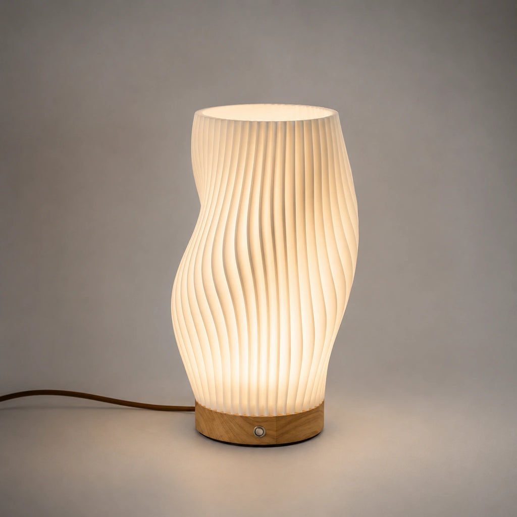Lampe de Chevet Plissée Design Japandi – Éclairage LED Tactile