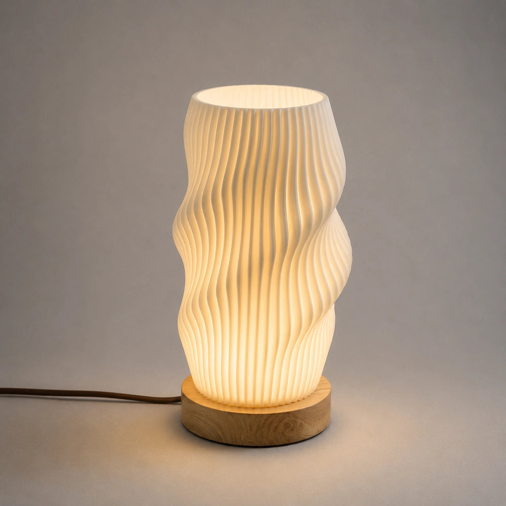 Lampe de Chevet Plissée Design Japandi – Éclairage LED Tactile