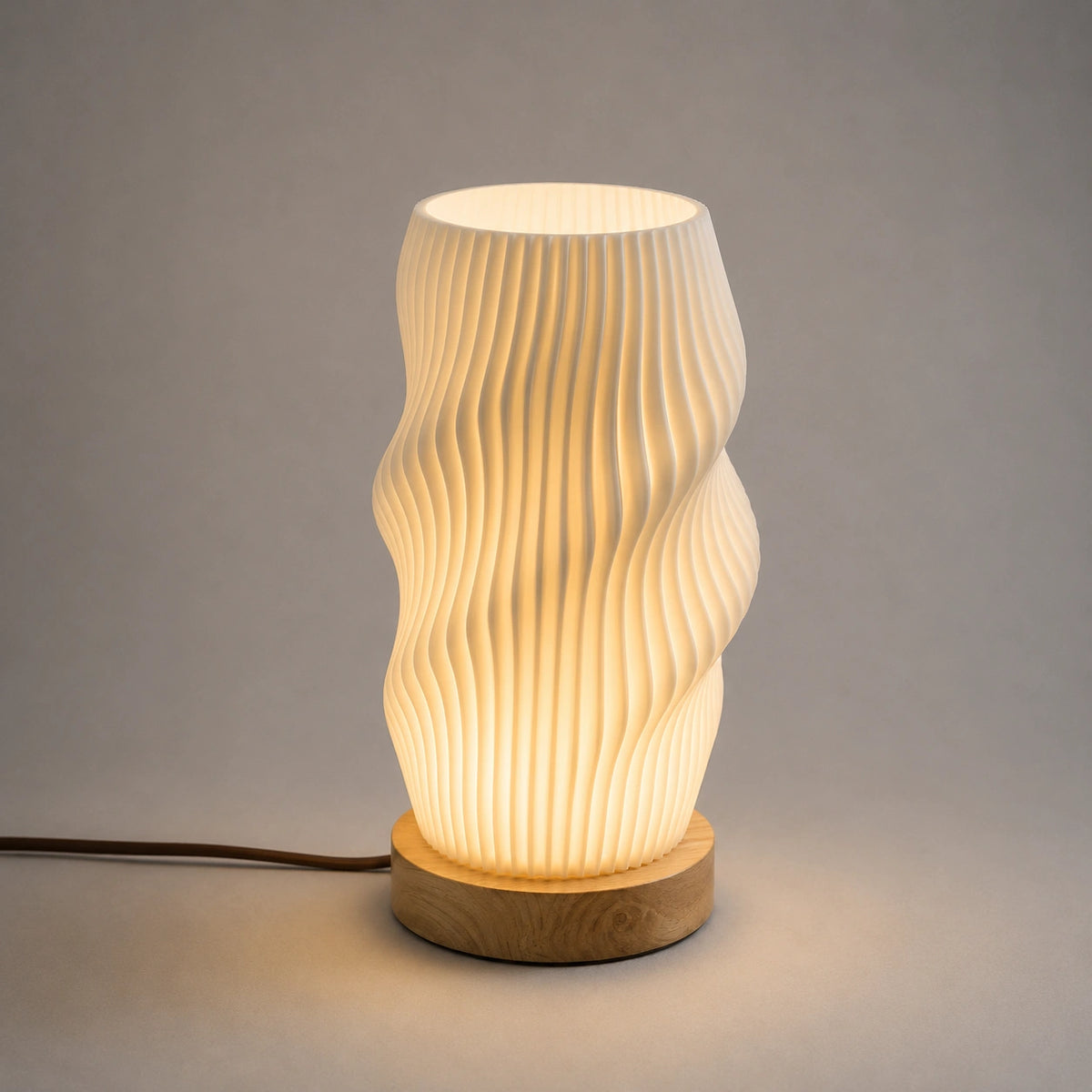 Lampe de Chevet Plissée Design Japandi – Éclairage LED Tactile