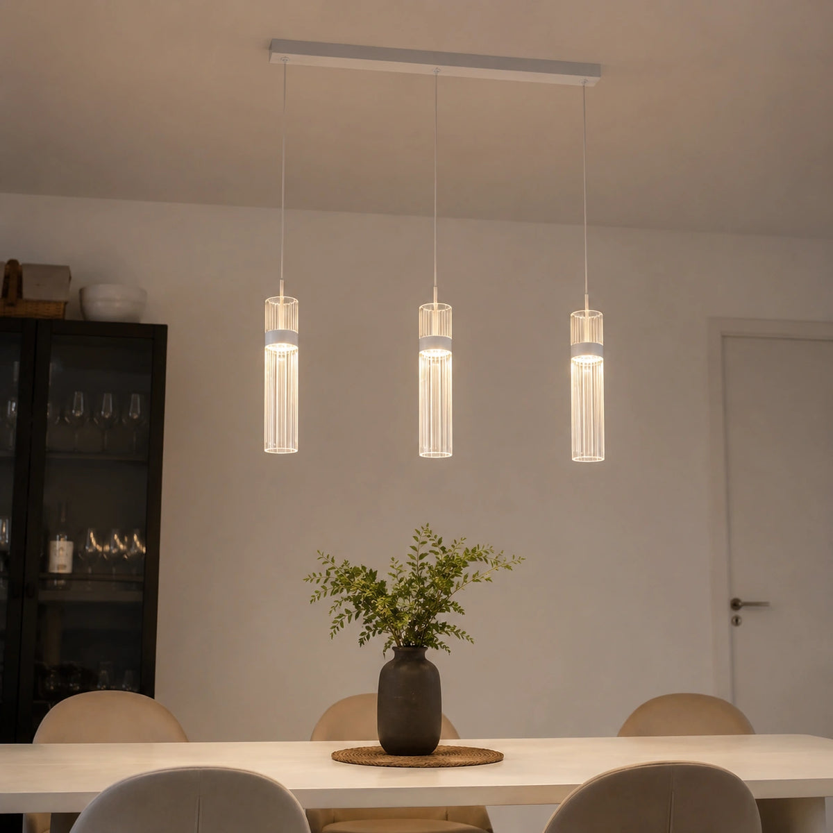 Suspension LED Triple Cylindre Design Contemporain