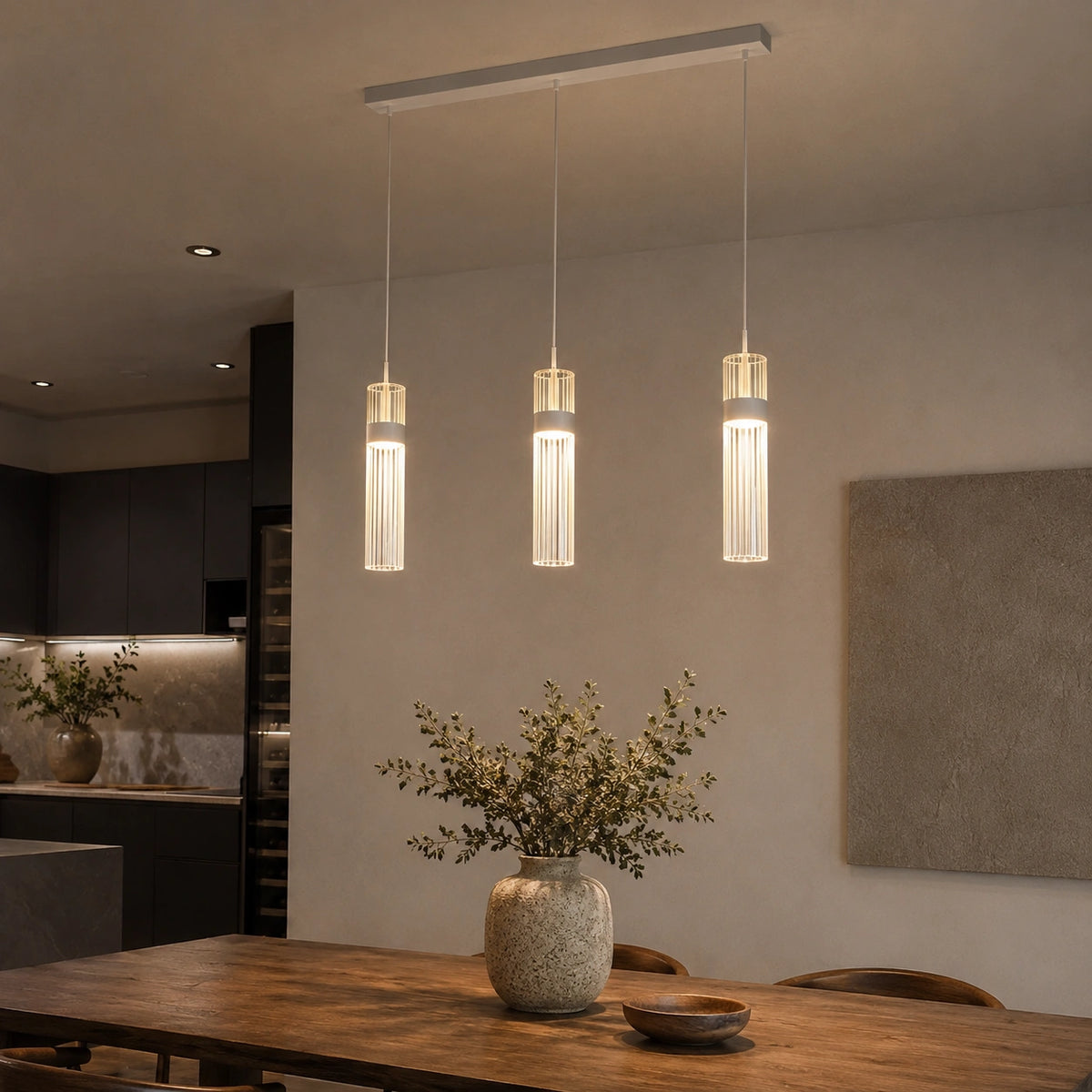 Suspension LED Triple Cylindre Design Contemporain