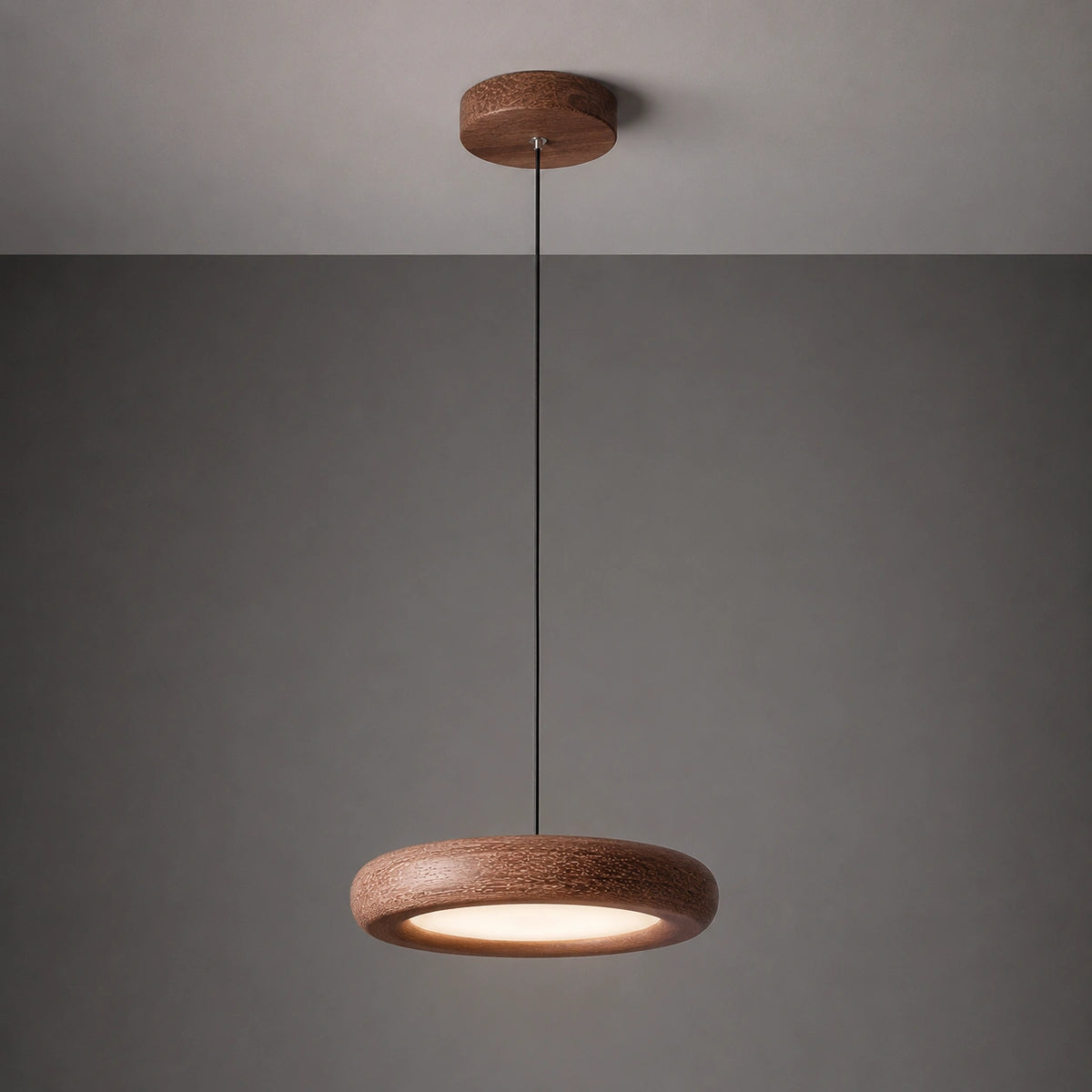 Lustre Moderne Effet Bois Naturel Style Japandi