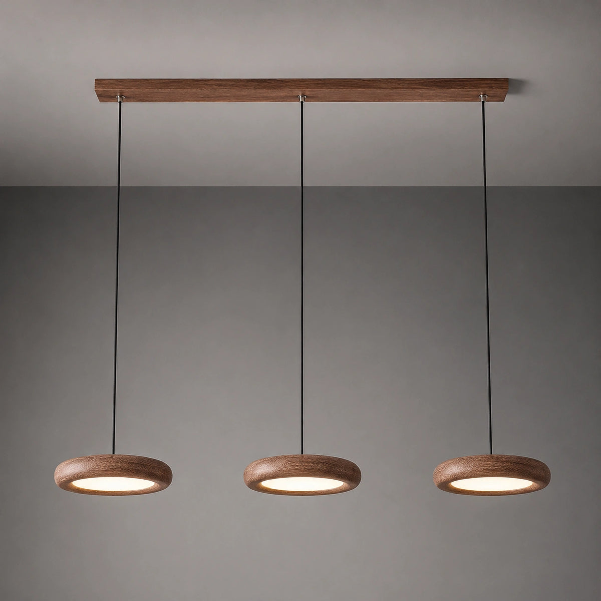Lustre Moderne Effet Bois Naturel Style Japandi