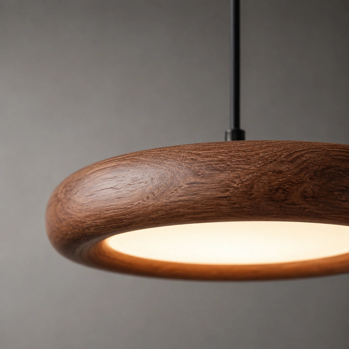 Lustre Moderne Effet Bois Naturel Style Japandi