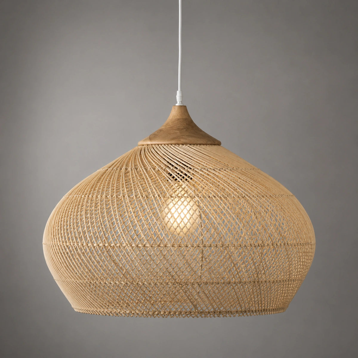 Suspension Rotin Bohème Naturel pour Salle à Manger