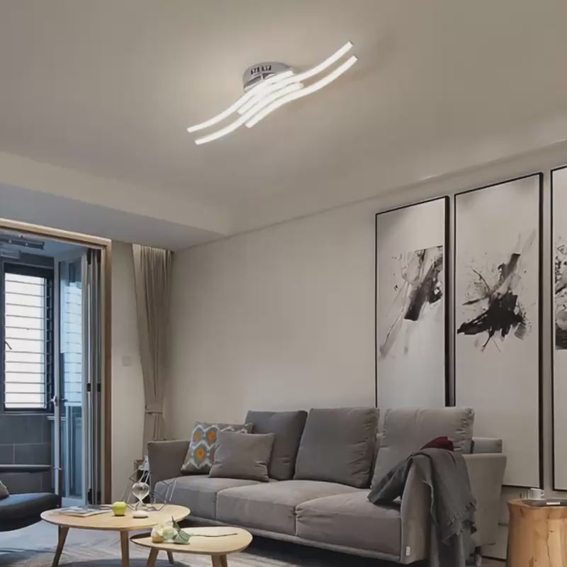 Plafonnier LED |  Vague Moderne 24W Lumière Naturelle | cuisine salon chambre
