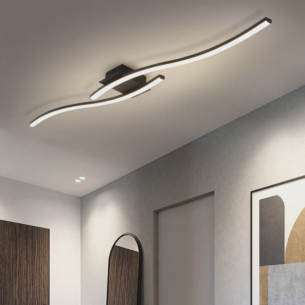 Plafonnier LED | Design Noir Élégant salon et chambre