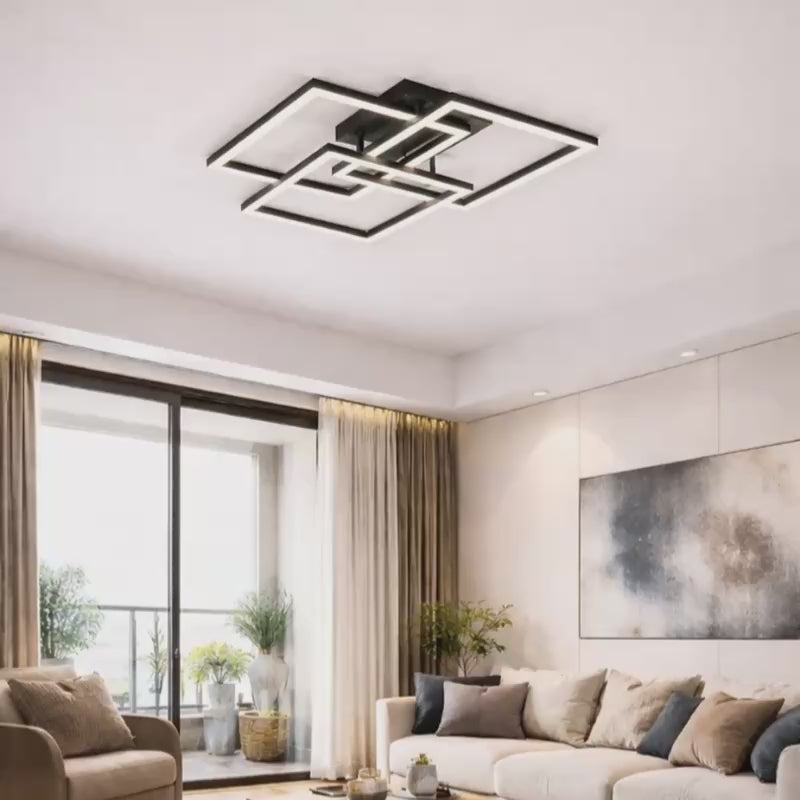 Plafonnier LED | Carré Moderne Dimmable avec Télécommande